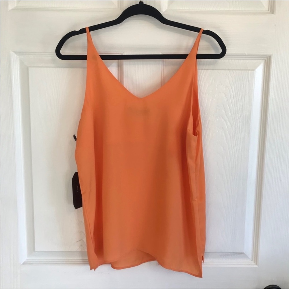 New Stella Luce Orange Sleeveless Blouse size Large